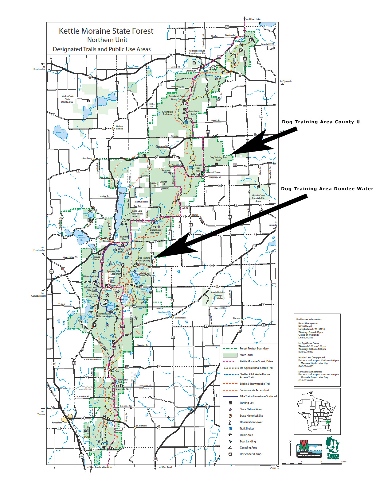 NEAR BY DOG TRAINING AREAS CTY U and DUNDEE Kettle Moraine NAVHDA